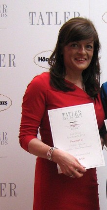 Therapist, Rose Dennigan, receiving the Tatler Spa Award in 2012 - now providing Holistic Treatments in The Wyatt Hotel, Westport, County Mayo, Ireland